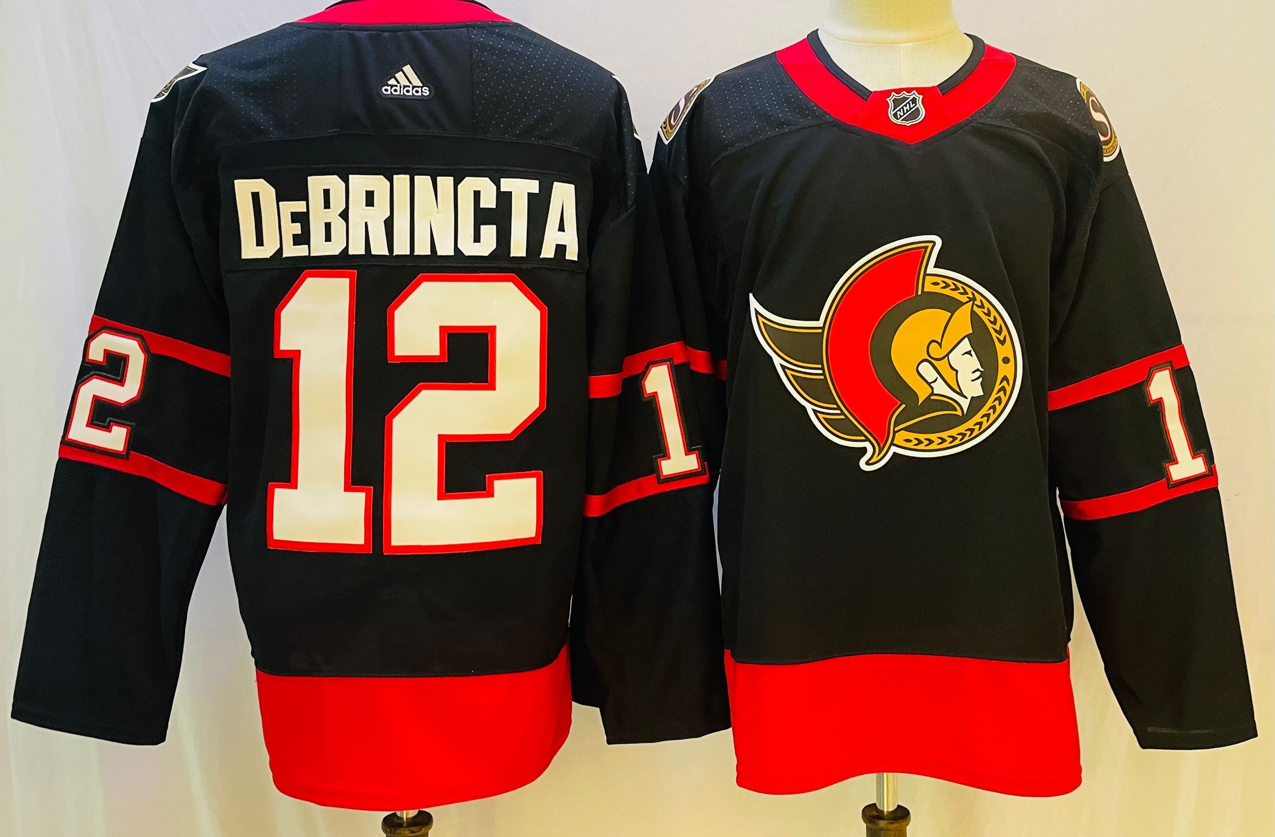 Men Ottawa Senators #12 Debrincta Black Throwback 2022 Adidas NHL Jersey